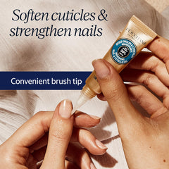Bottle emphasizes 30% Shea oil blend for nail nourishment.