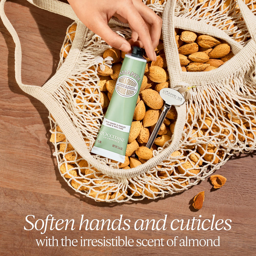 L'Occitane Almond Delicious Hands application showing smooth absorption