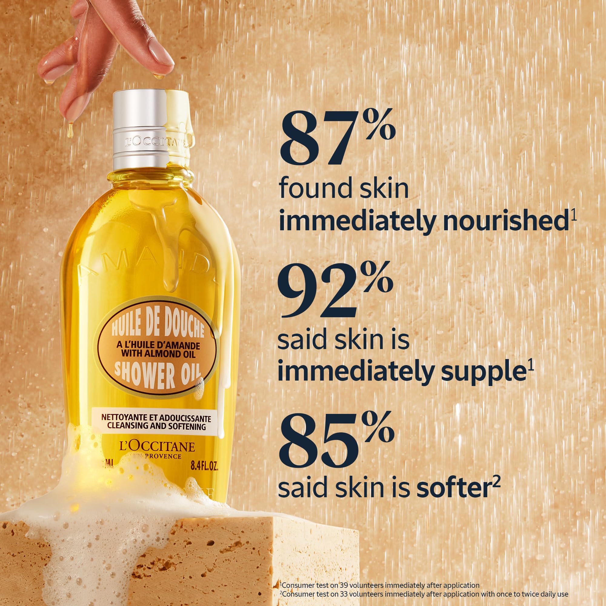 L'OCCITANE Almond Favorites supple skin oil bottle, lightweight nourishment.