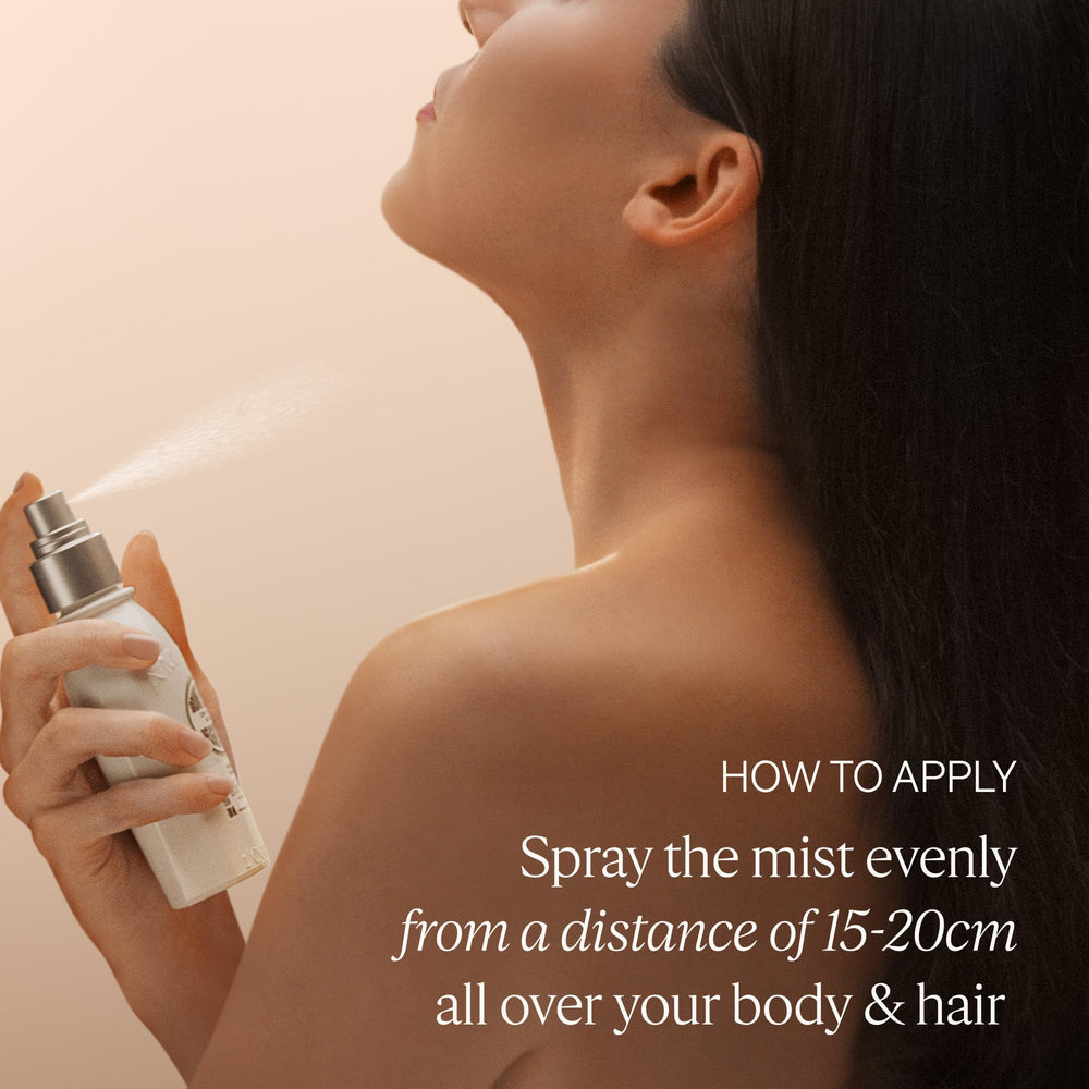 L'OCCITANE Almond mist packaging on display.