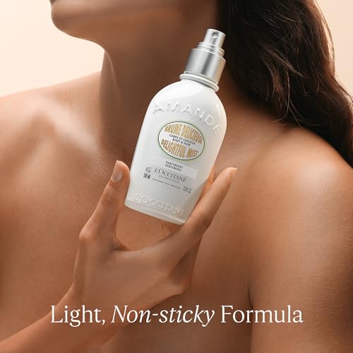 Closeup of the mist spray being applied for instant refresh.