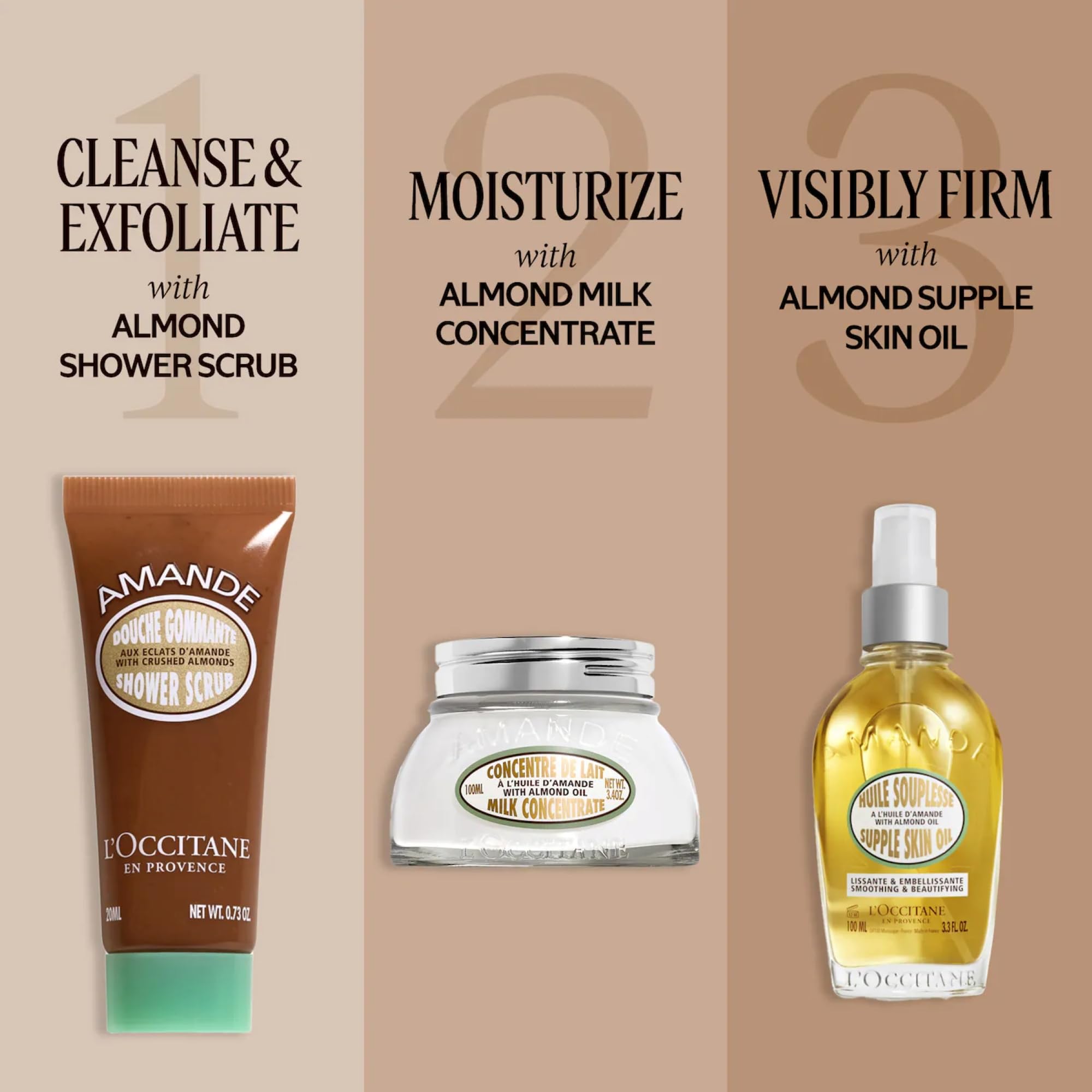 Loccitane packaging with lighter tube design signals eco-friendly packaging choices.