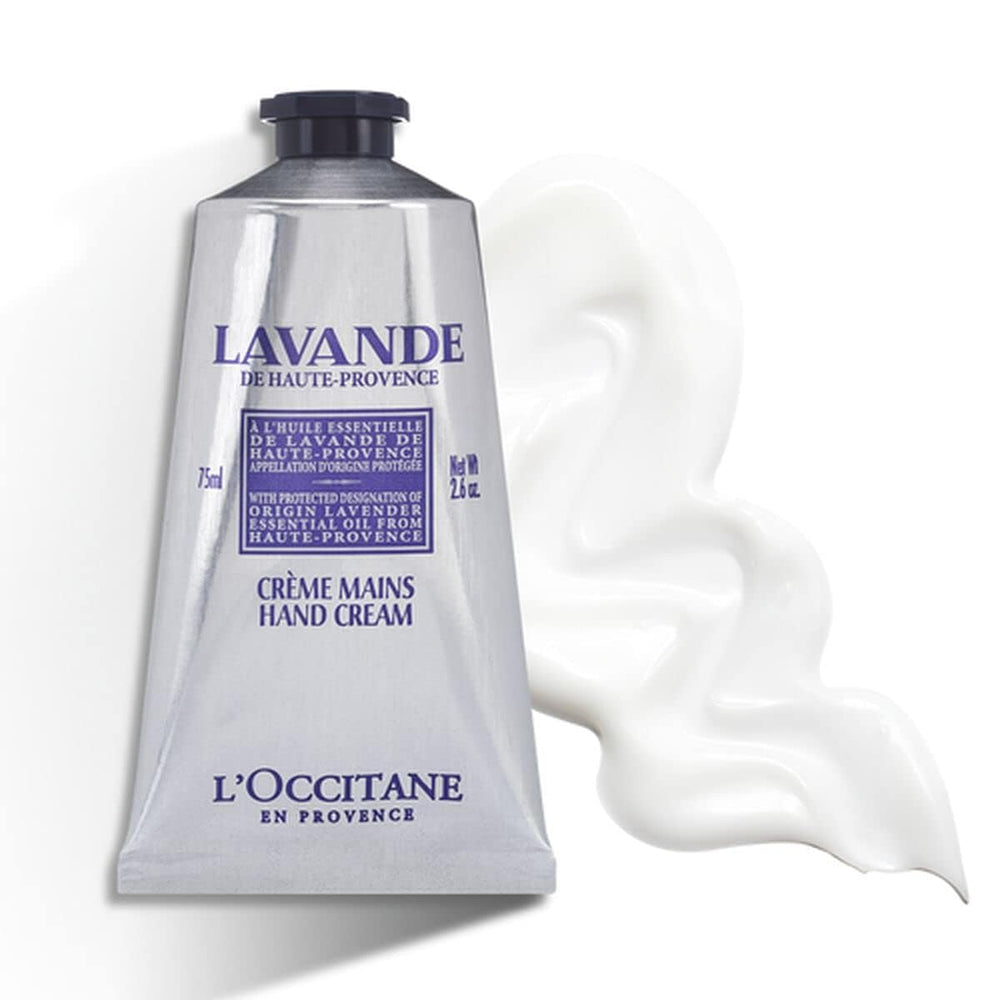 L'OCCITANE Lavender Hand Cream being applied to hands with smooth absorption