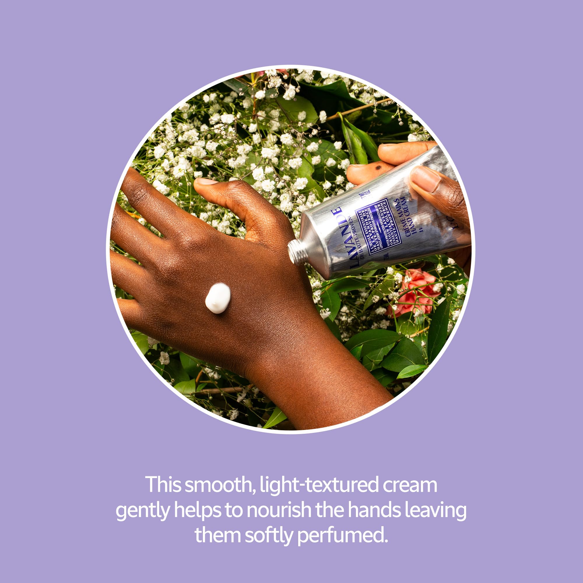 L'OCCITANE Lavender Hand Cream packaging display and branding