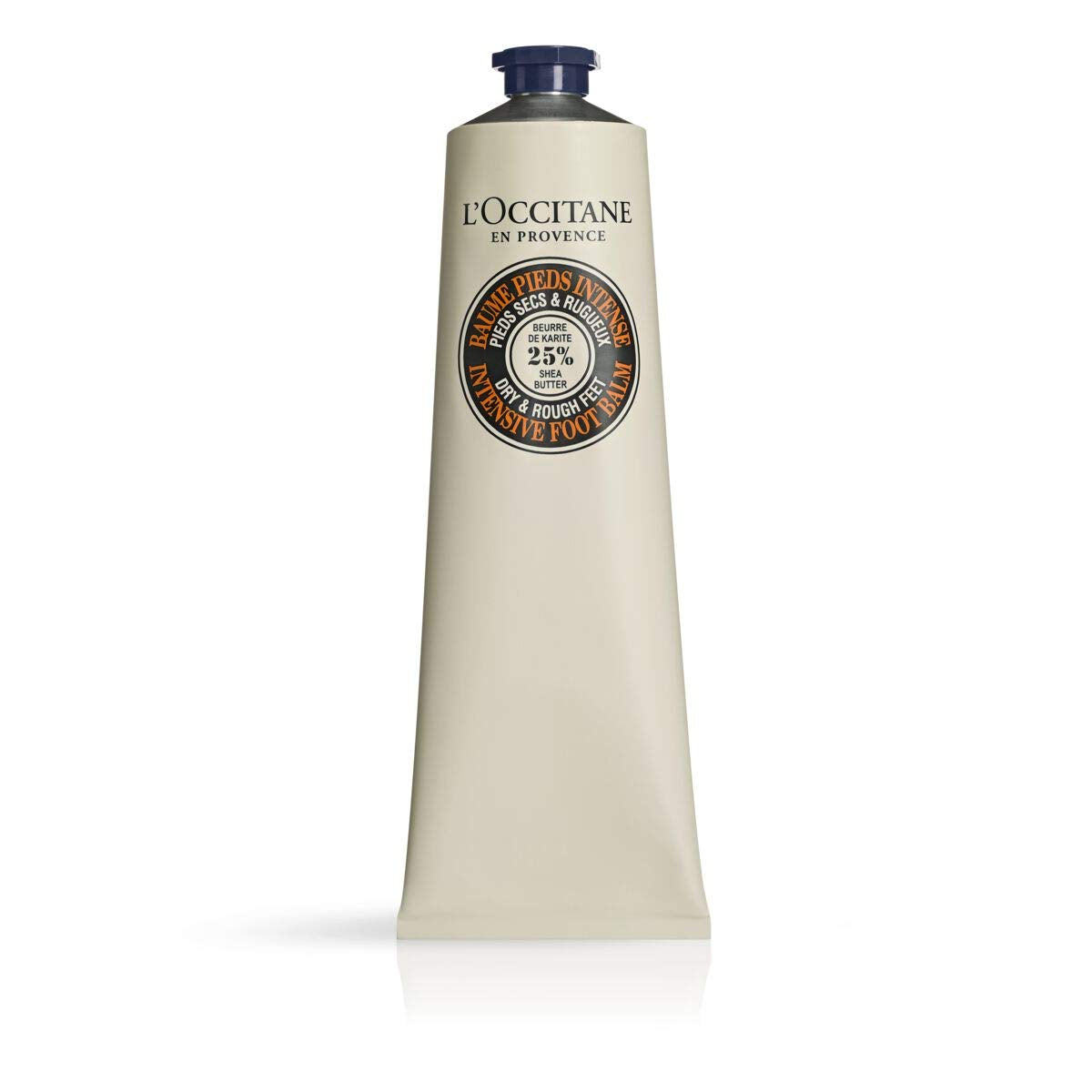L'Occitane Shea Butter Intensive Foot Balm jar close-up highlighting rich texture and nourishment.