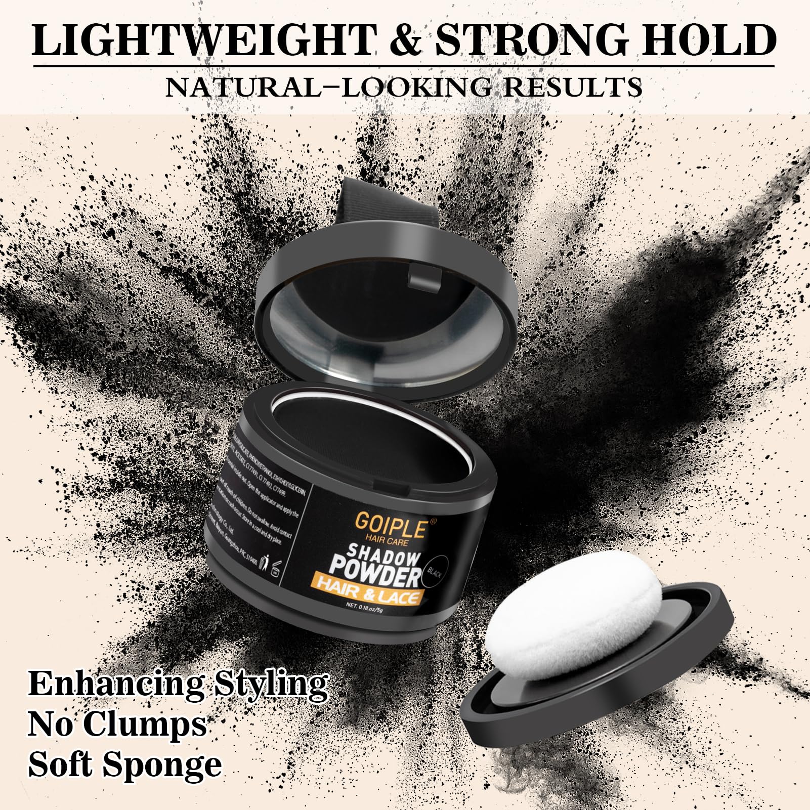 Lockmio applicator brush applies powder to the hairline with ease.
