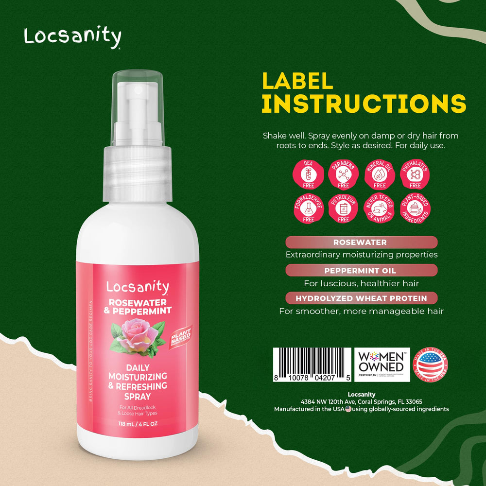 Locsanity Loc Spray daily-use bottle for quick loc refresh