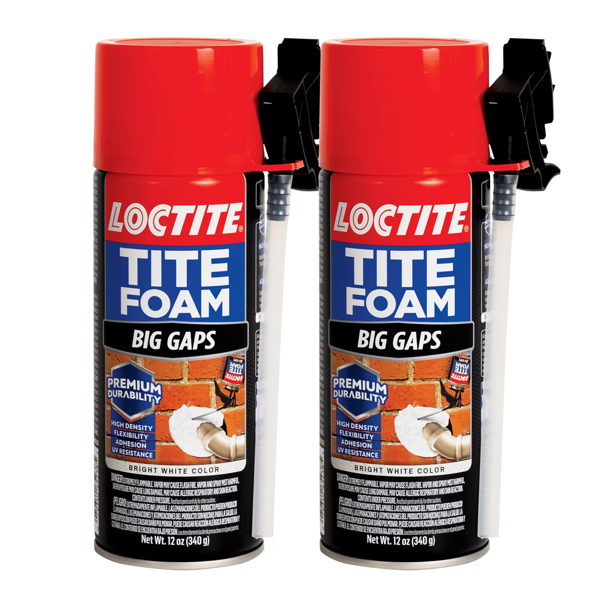 Loctite Tite Foam Big Gaps dispensing with straw to seal a gap efficiently.