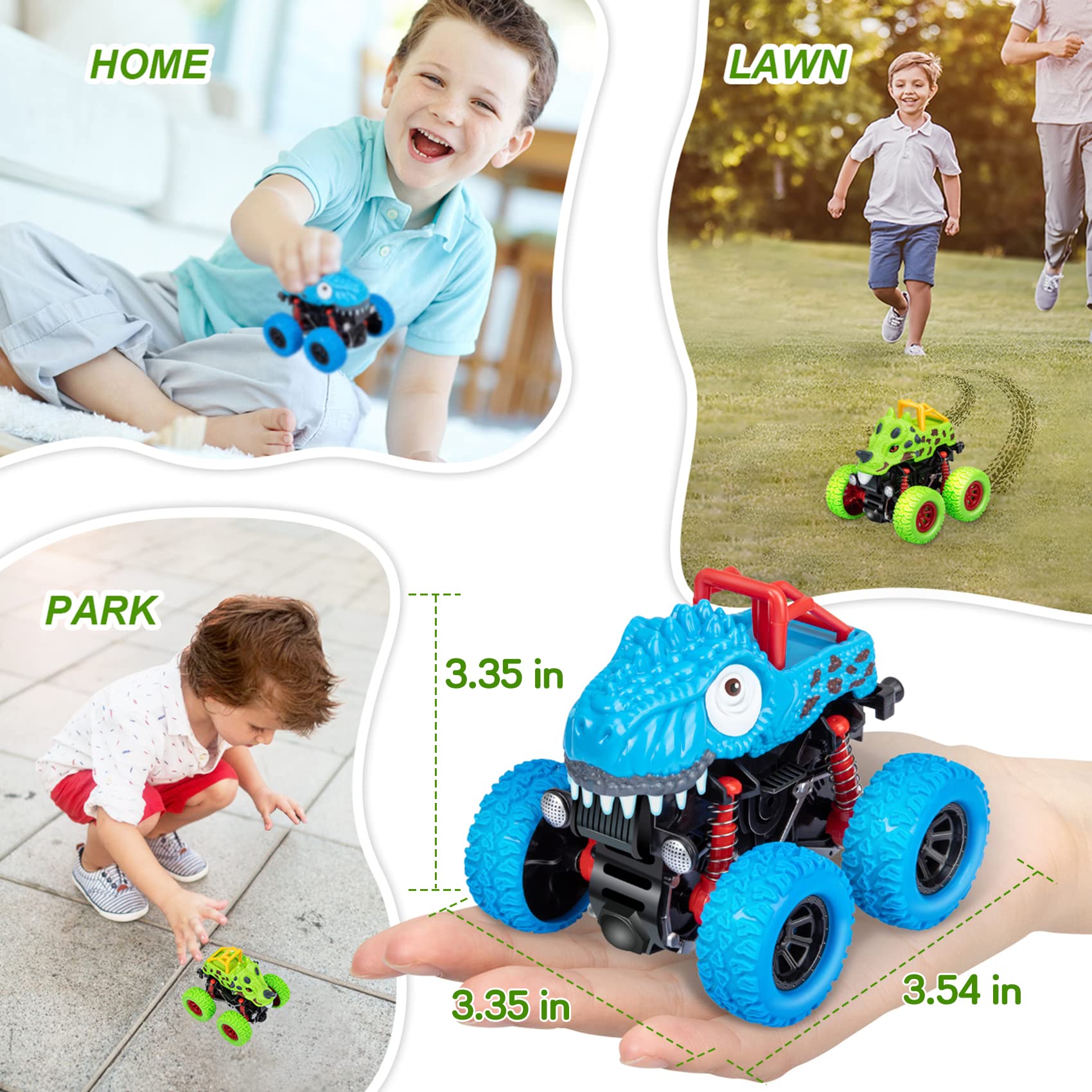 lodby dinosaur trucks race set inspires cooperative play