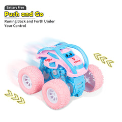 LODBY green pull-back stunt car, durable for outdoor adventures.