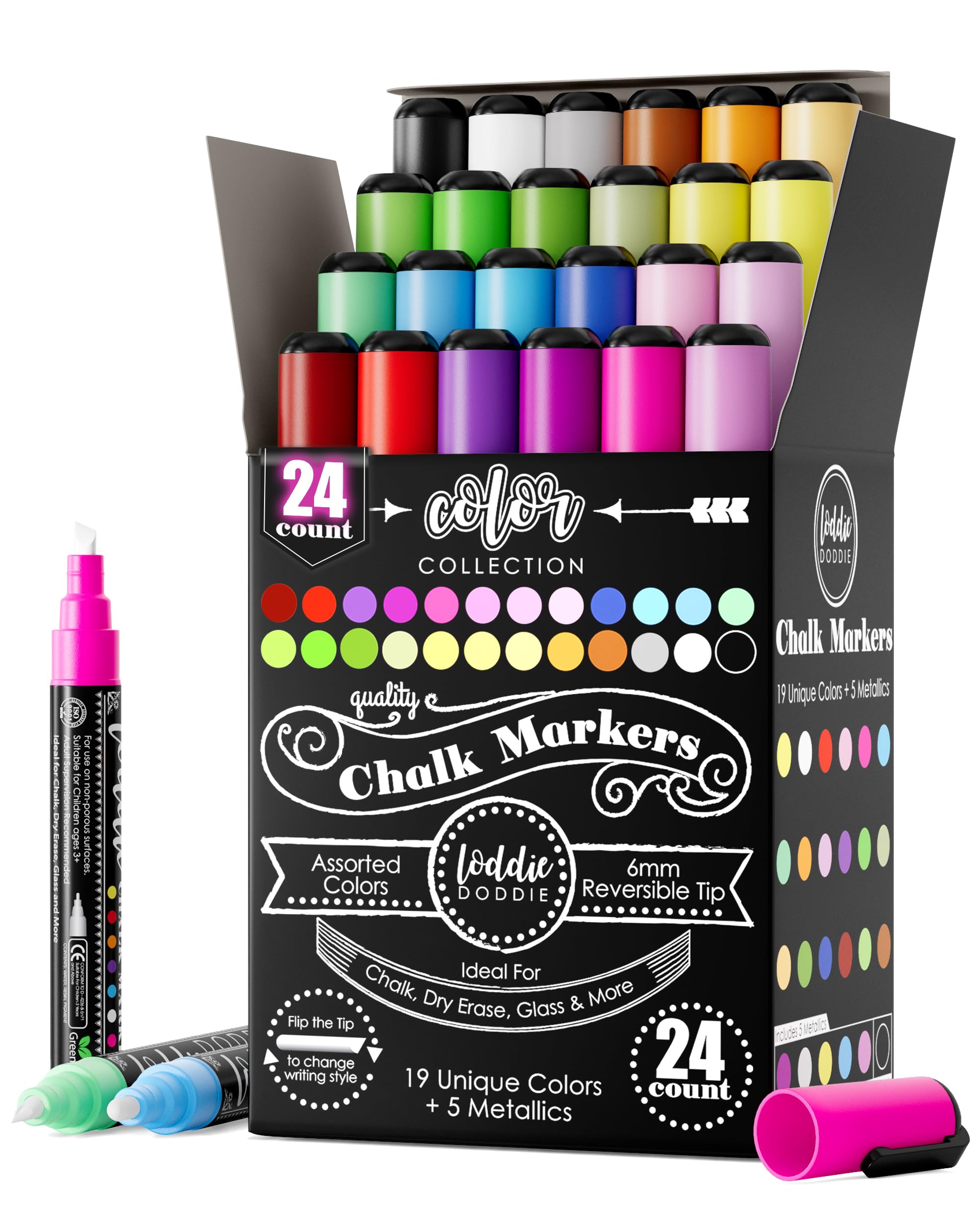 Loddie Doddie easy-erase markers prevent ghosting on non-porous surfaces.