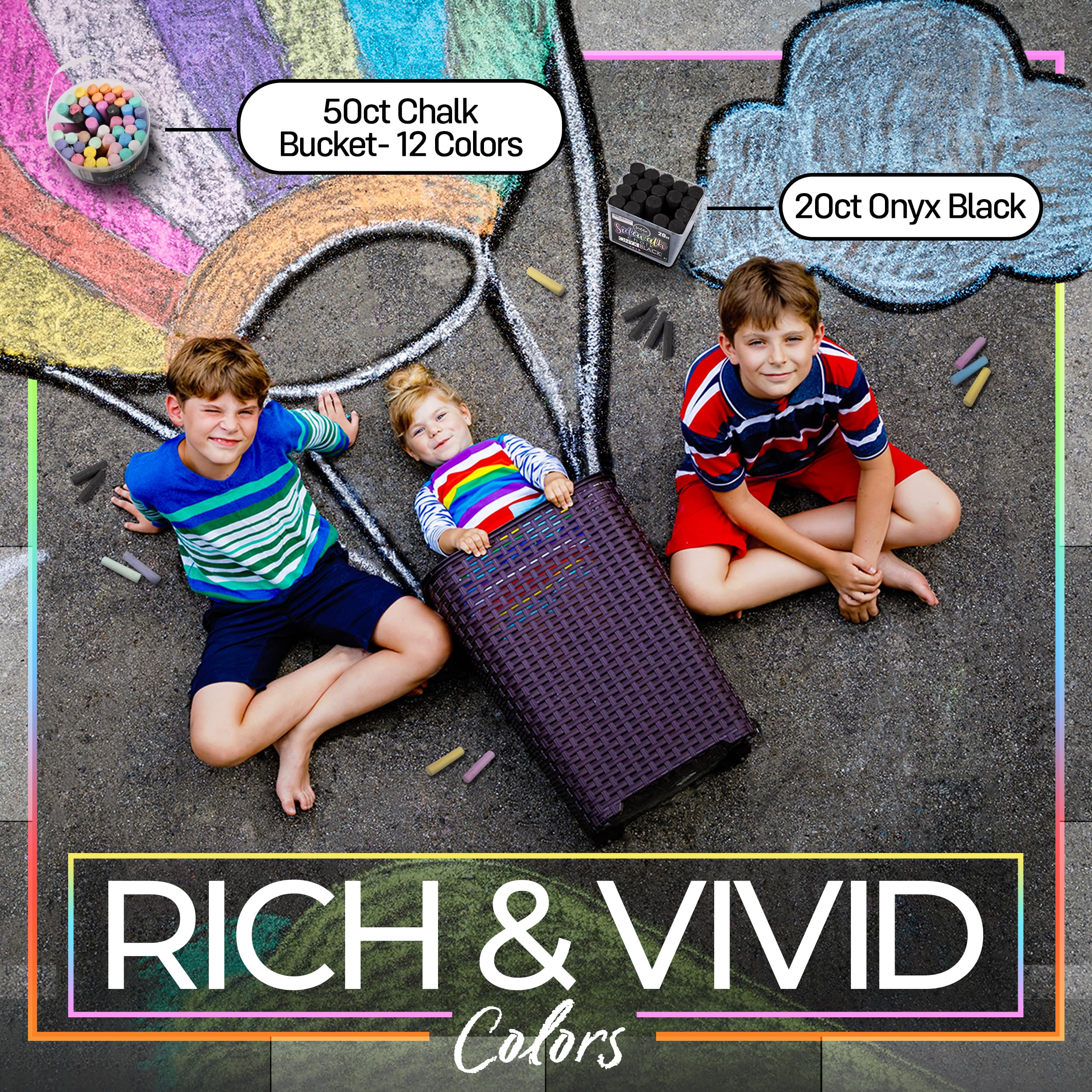 Loddie Doddie chalk for toddlers ages 1-3 supports hands-on outdoor fun.