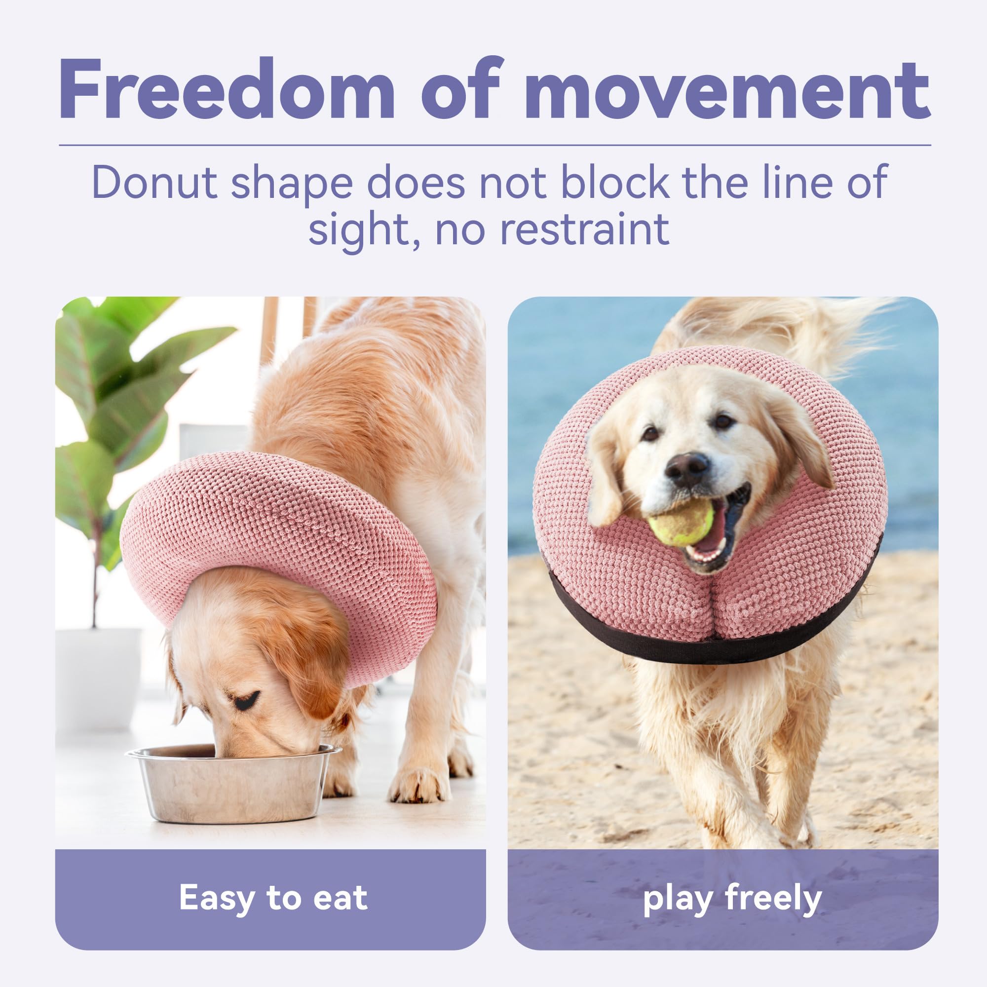 Loflaze dog cone inner air bag highlights durable, leak-resistant protection.