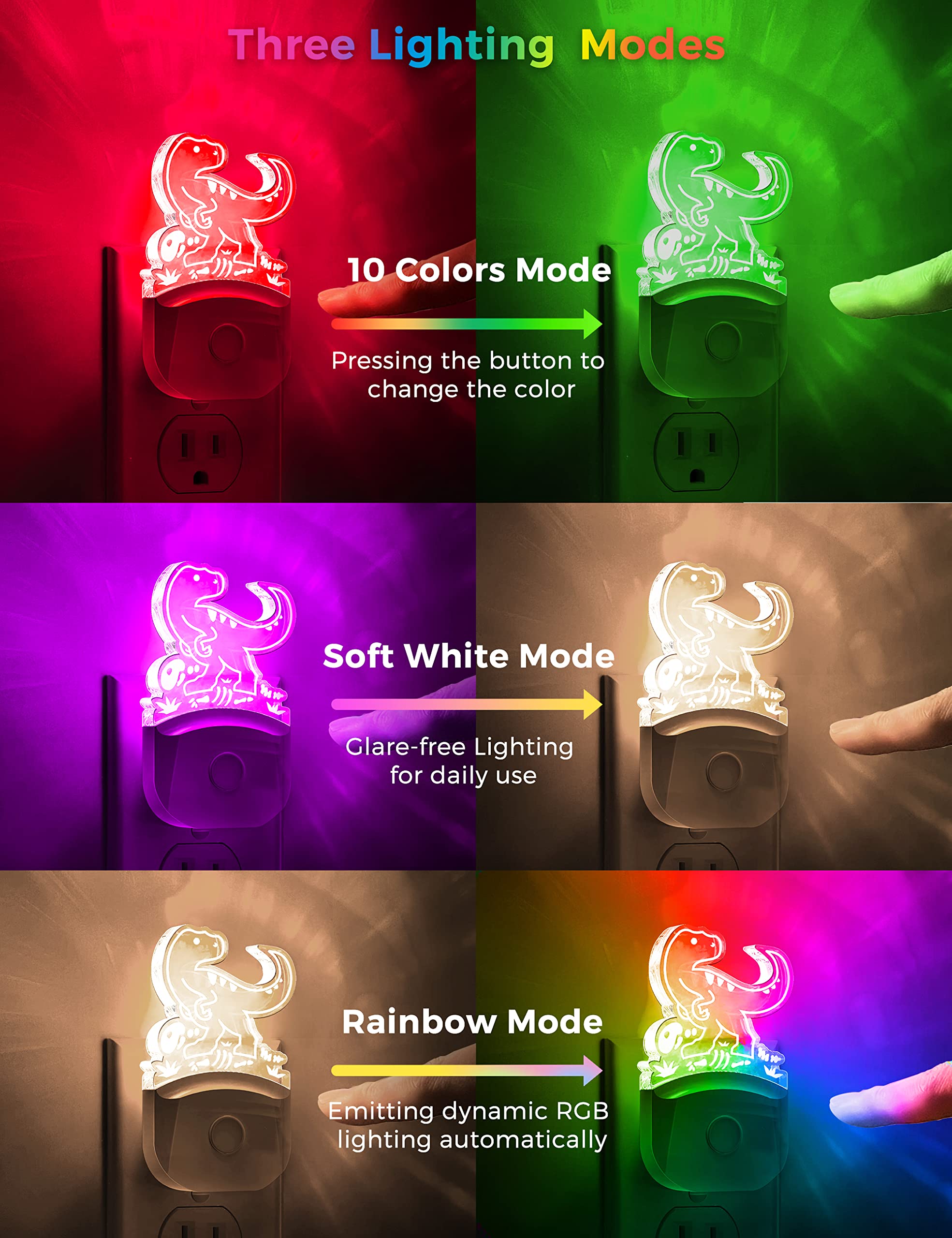 LOHAS LED dinosaur night light adds charming nursery decor and safe plug-in