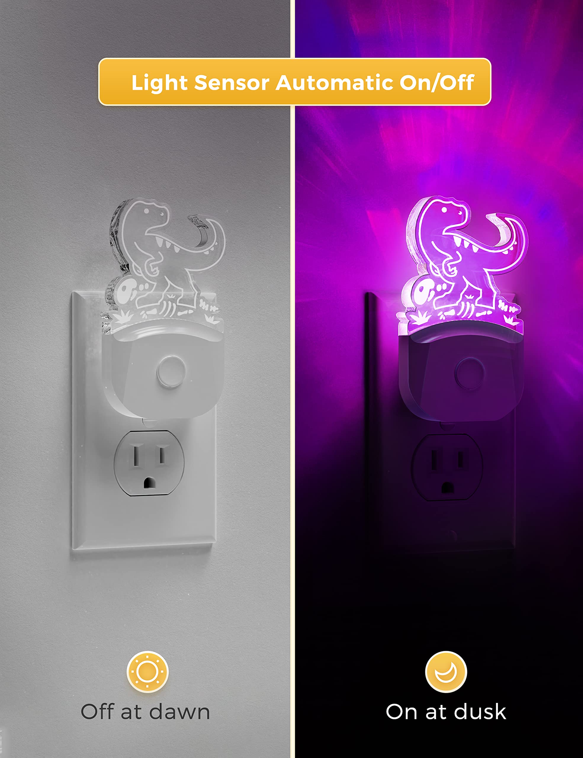 LOHAS LED plug-in night light with dusk-dawn sensor saves energy by lighting only when needed