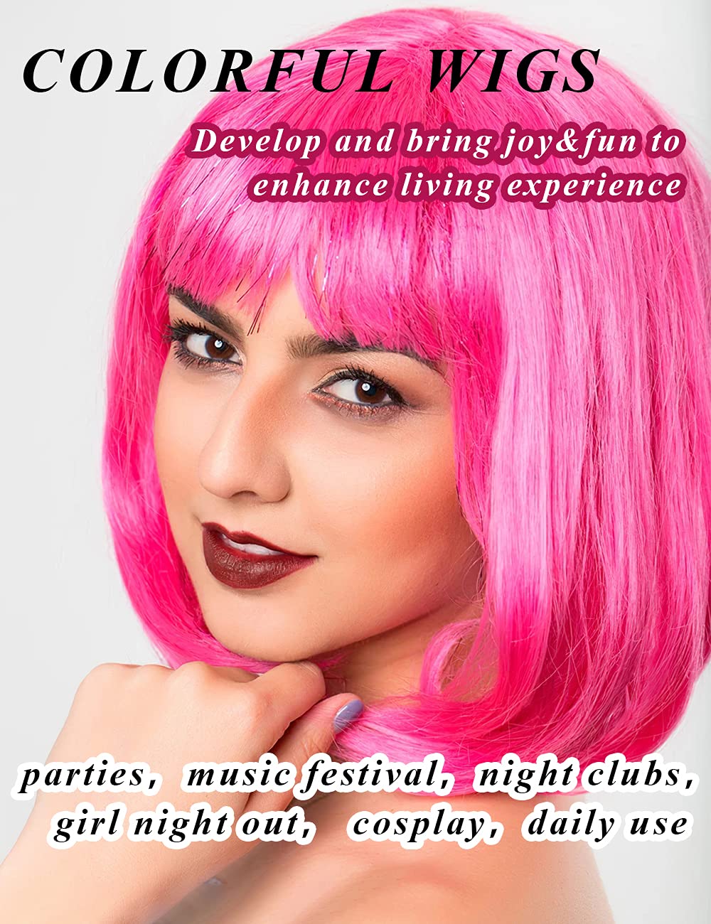 LOHO MAGICA hot pink wig for bold party looks and photo-ready style