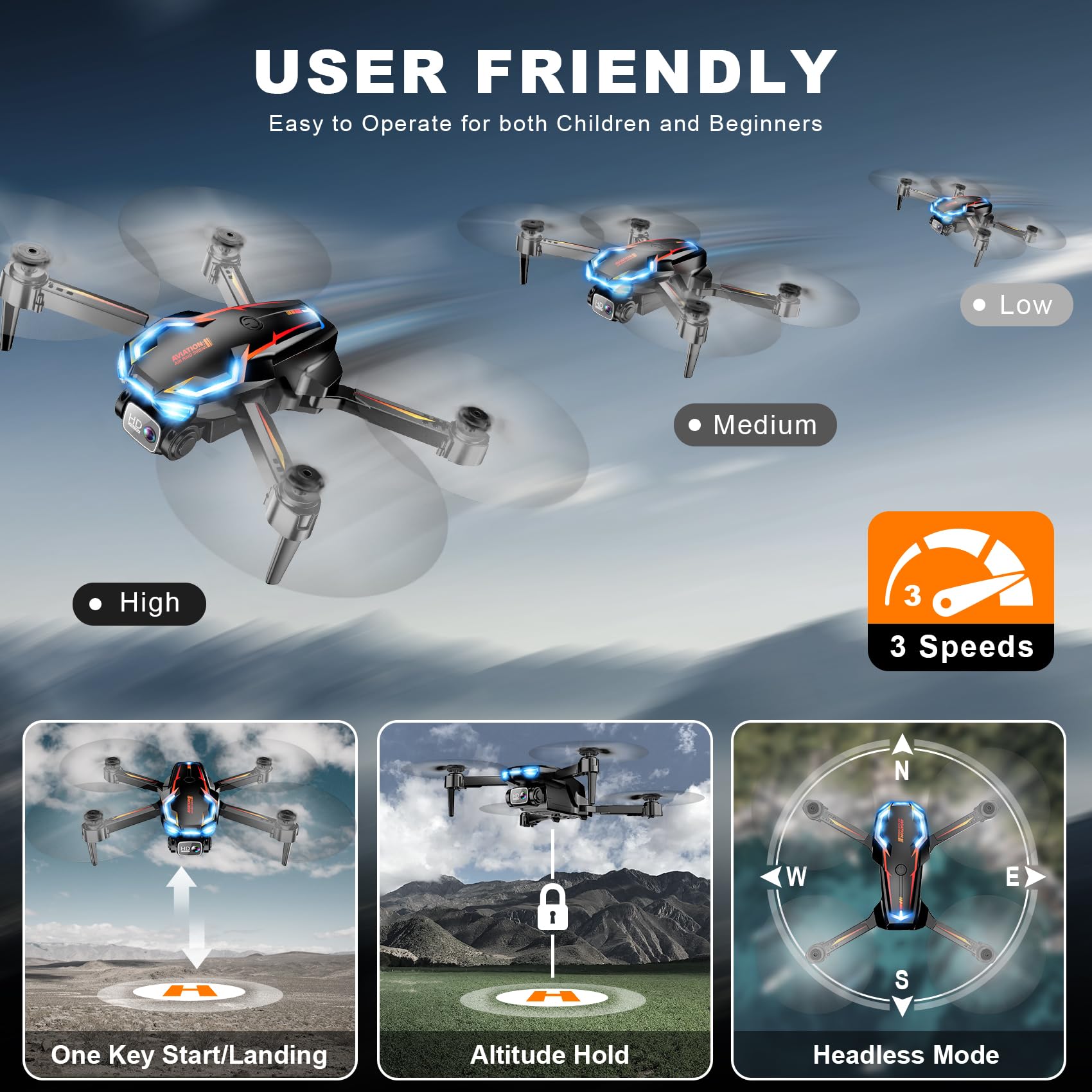 Loiley drone altitude hold technology enables steady footage at various heights