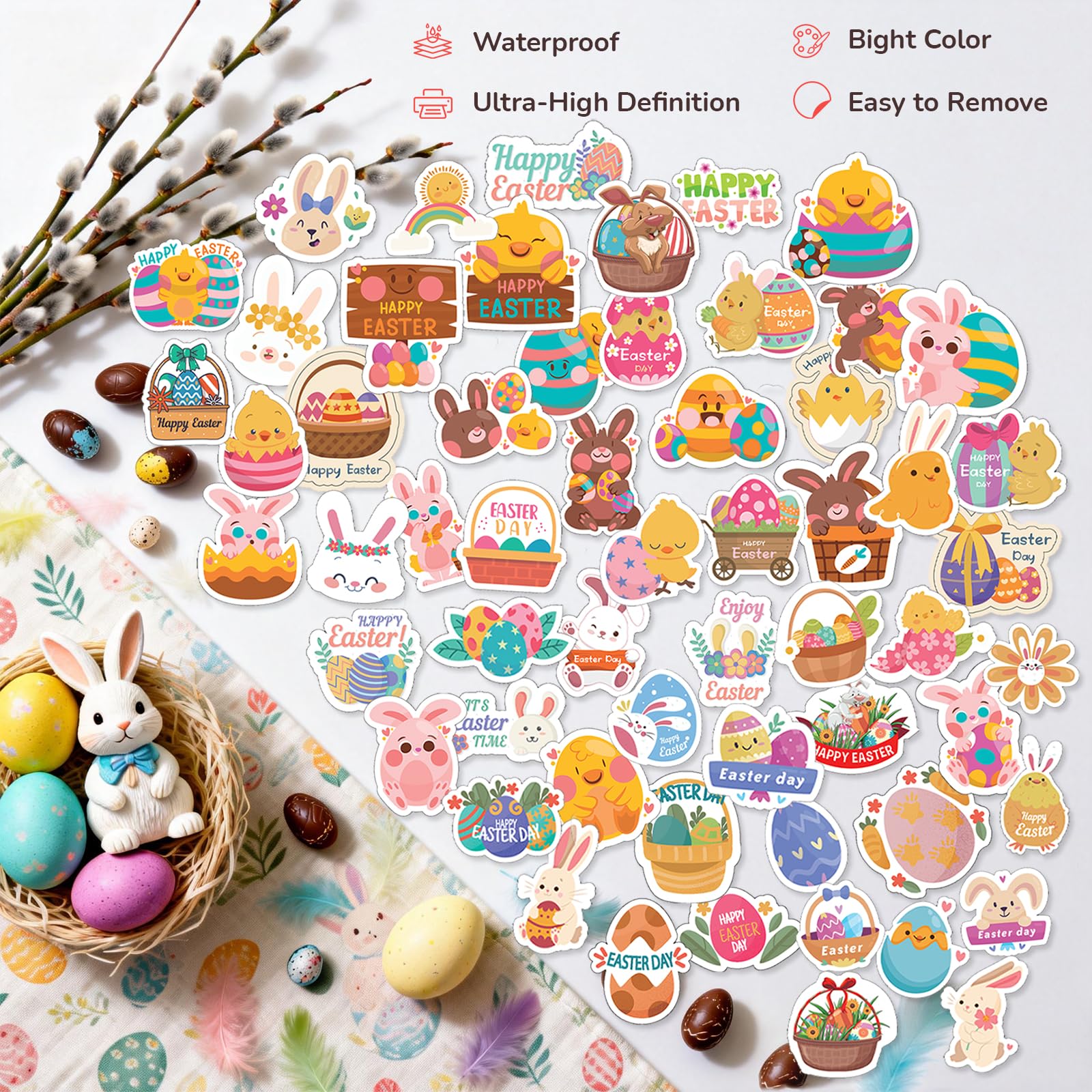 LOKFAR Easter stickers basket stuffer options and egg fillers for Easter baskets.
