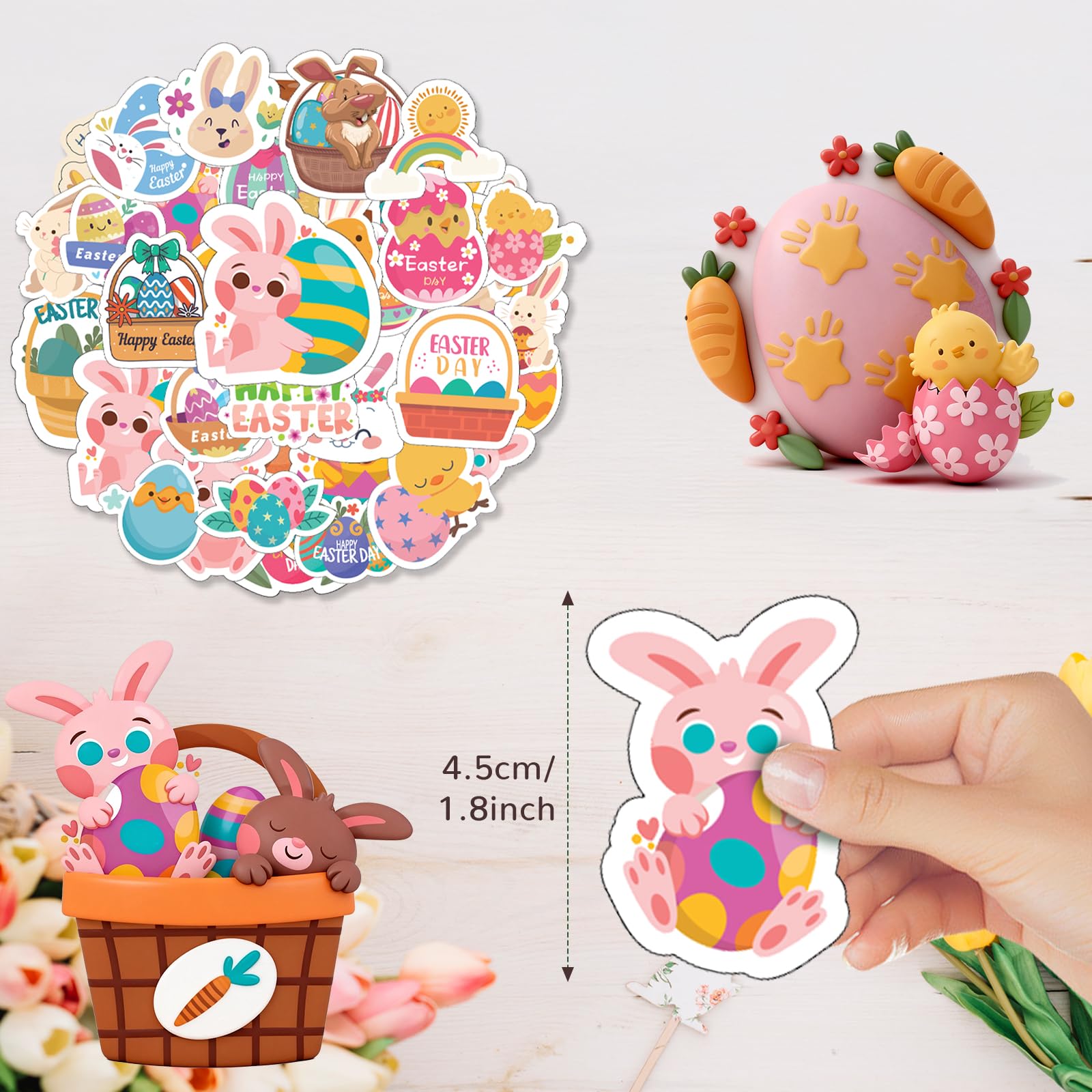 LOKFAR Easter stickers DIY craft supplies for cards envelopes and party decor.