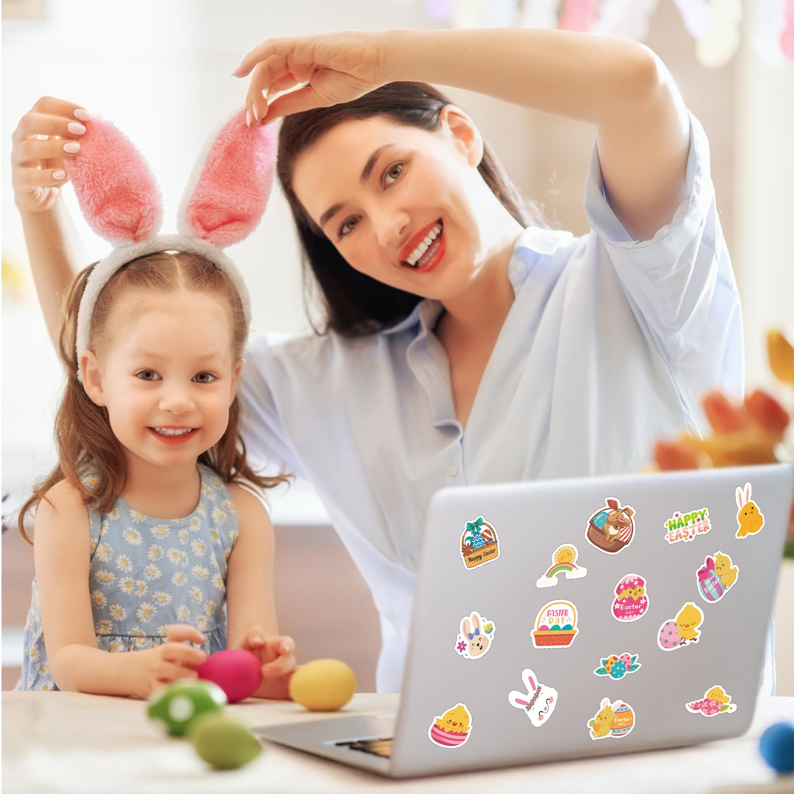 LOKFAR Easter stickers easy peel no residue for quick art and crafts.