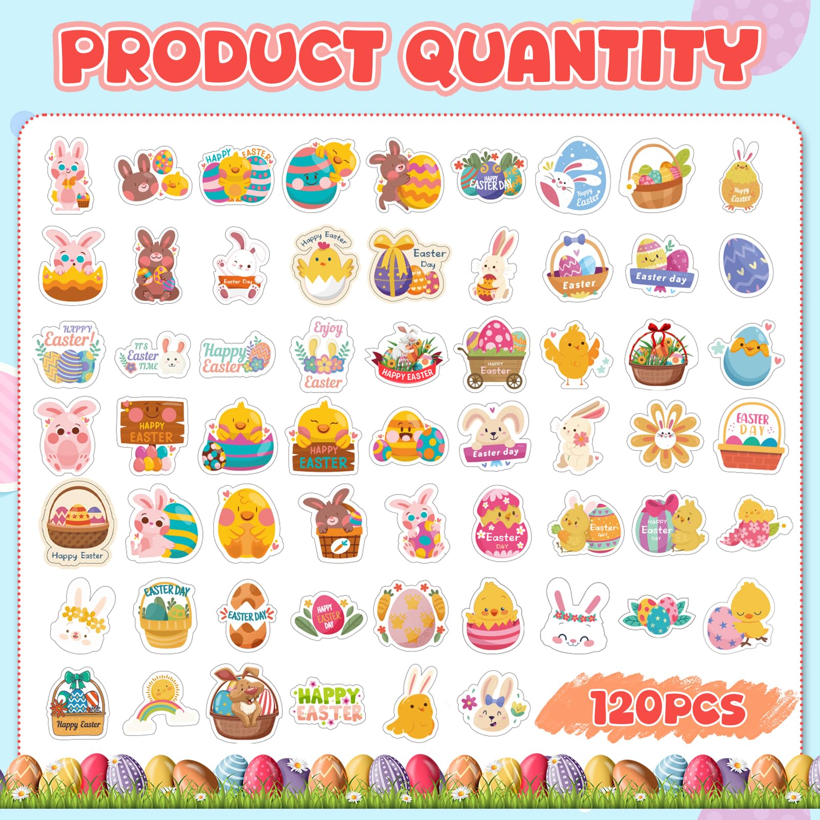 LOKFAR Easter stickers floral spring patterns for festive decor and DIY cards.