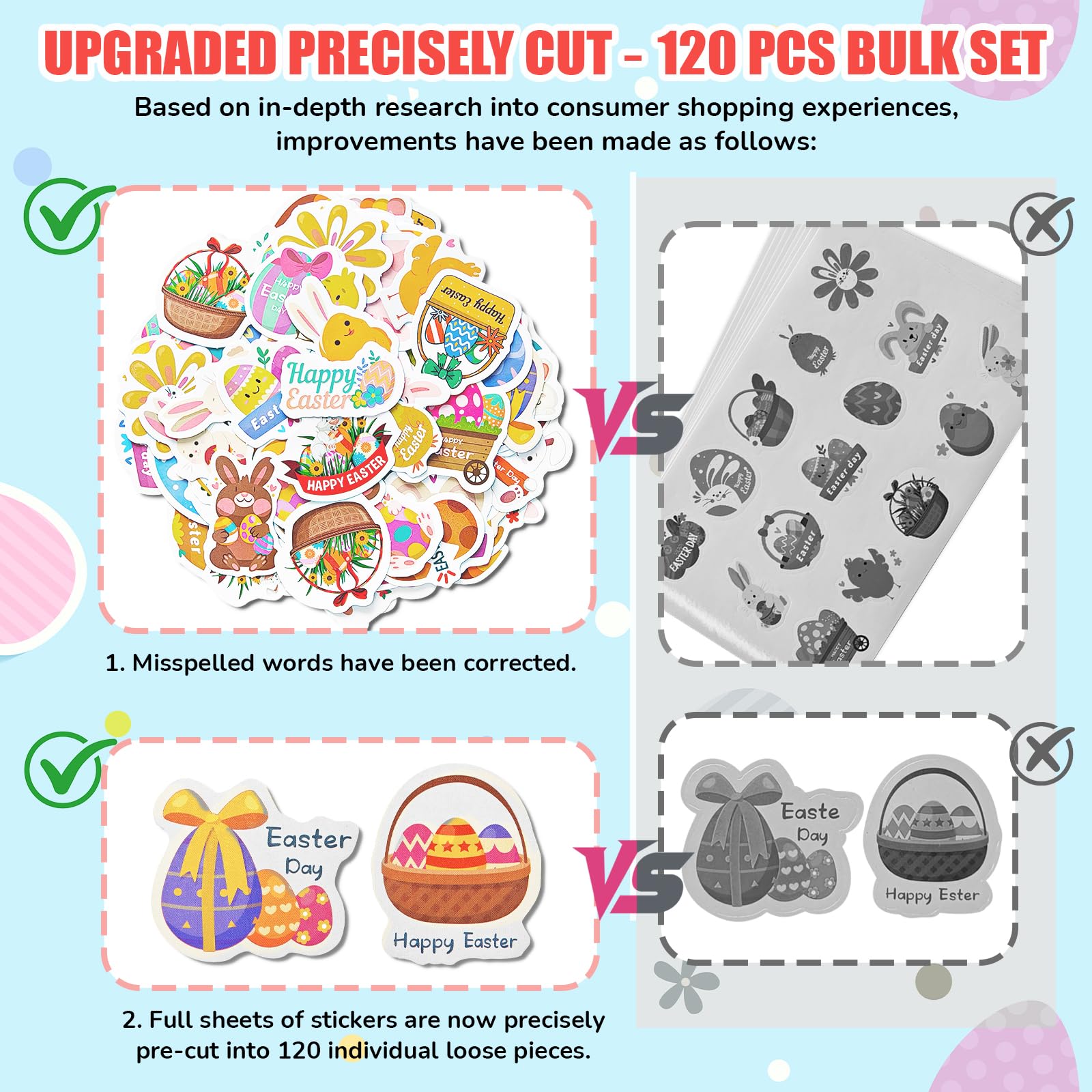 LOKFAR Easter stickers vibrant colors for eye catching projects and classroom displays.