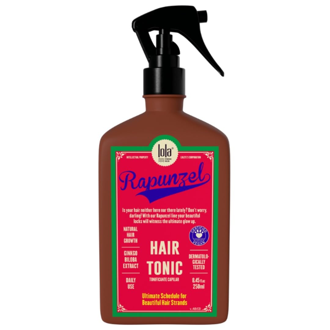 Lola From Rio Rapunzel Toner bottle closeup for strengthening hair care benefits