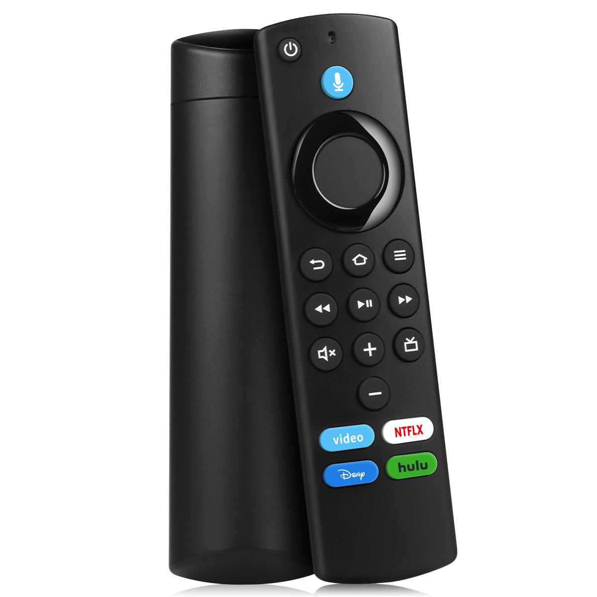 LoLaSta replacement Firestick remote front view for easy navigation on Fire TV devices.