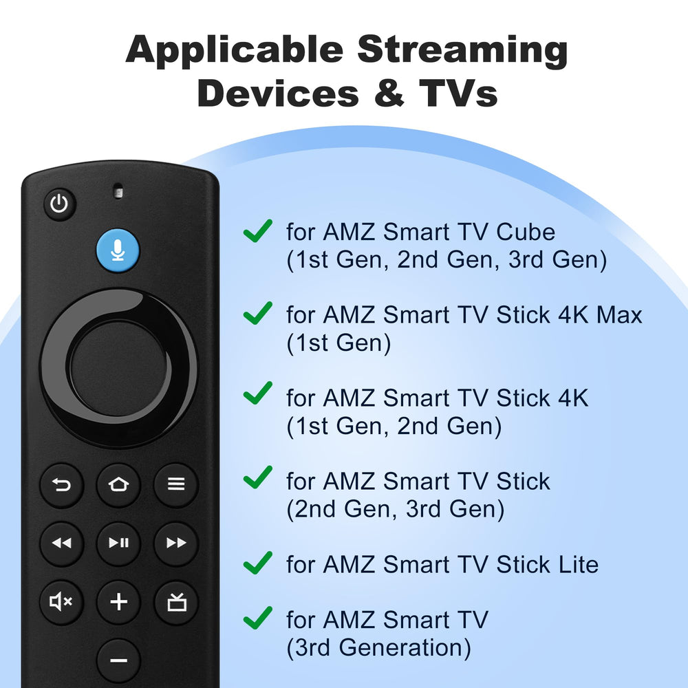 LoLaSta replacement Firestick remote side view with ergonomic grip.