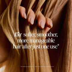 LolaVie Glossing Detangler before and after for softer, manageable hair.