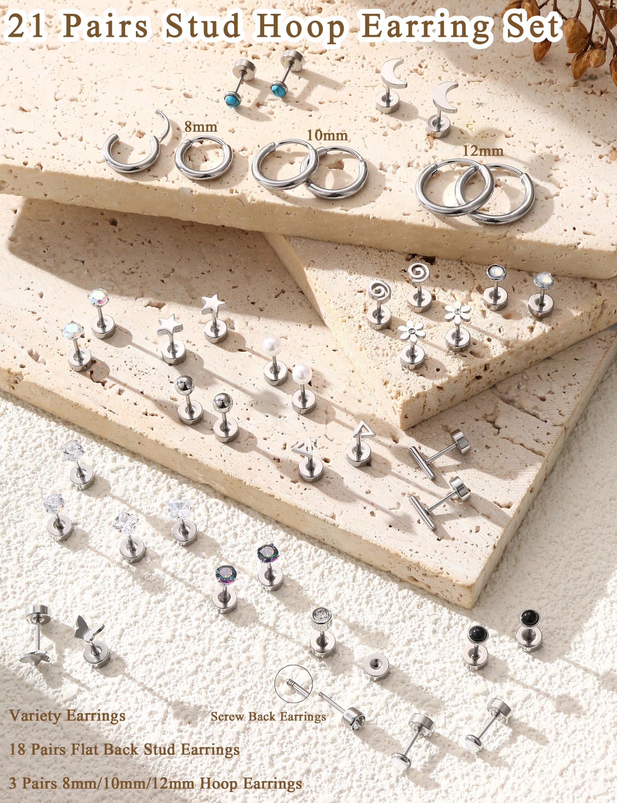 LOLIAS 20G 6mm posts designed for comfortable everyday wear.