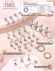 LOLIAS 20G flat-back earrings set, dainty and lightweight for all-day wear.