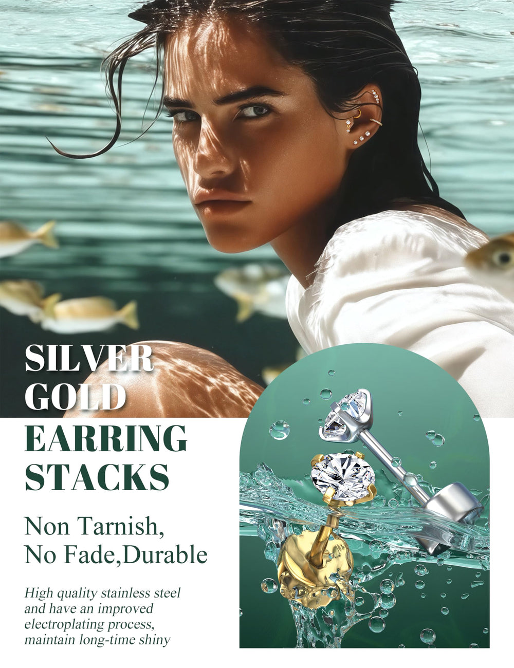 LOLIAS 20G flatback earrings deliver a lightweight, comfortable fit.