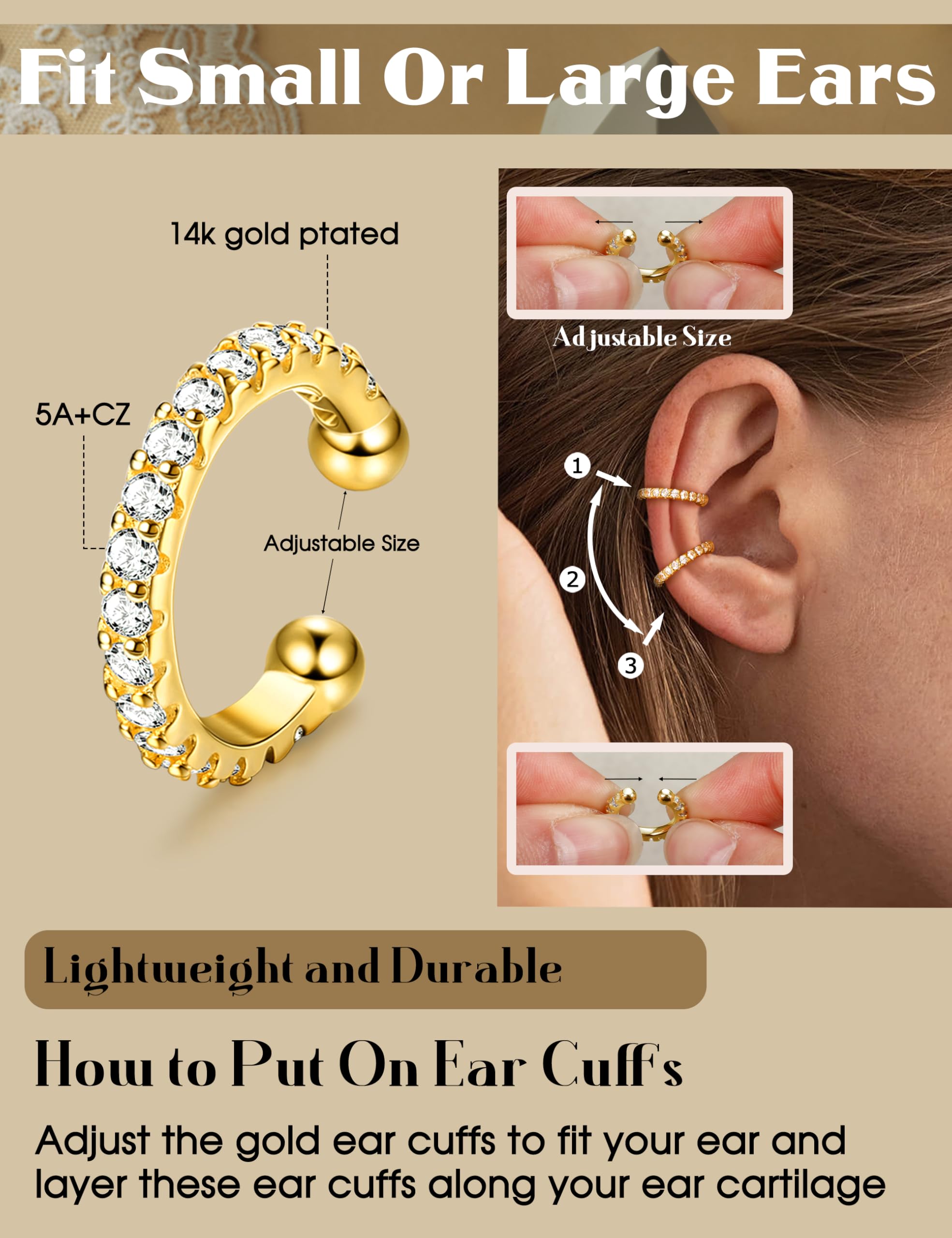 LOLIAS dainty ear cuff styles: ideal for stacking with other cartilage earrings.
