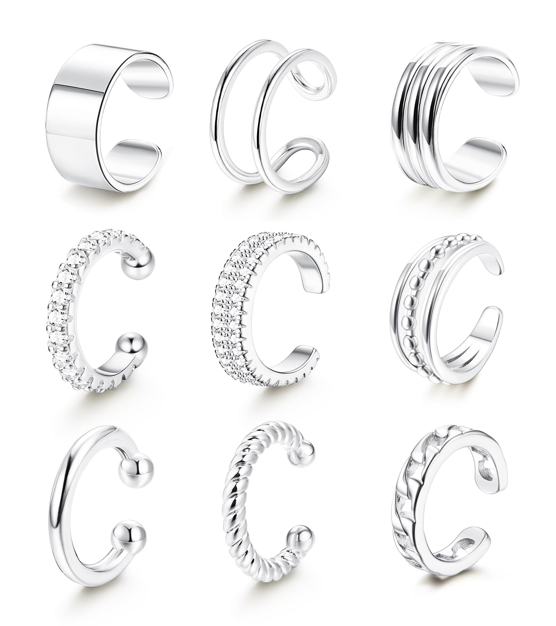 LOLIAS ear cuff for non-pierced ears in silver, versatile everyday wear.
