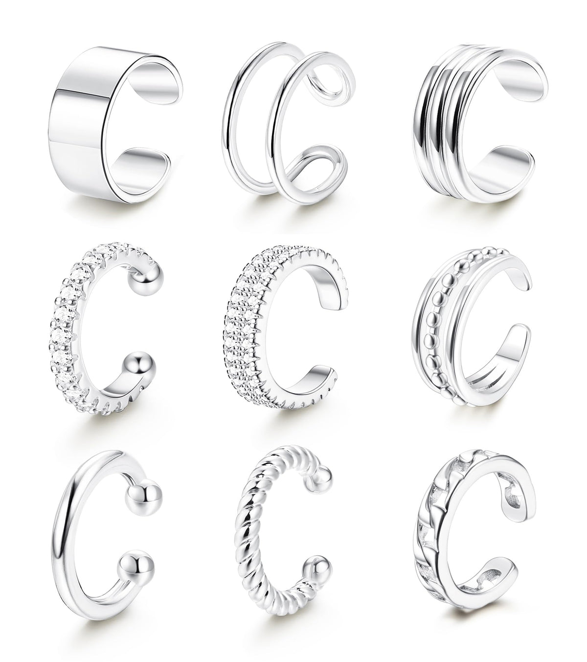 LOLIAS ear cuff for non-pierced ears in silver, versatile everyday wear.