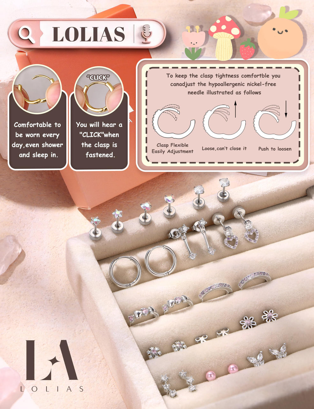 LOLIAS ear jacket cartilage earrings, versatile stacking and modern edge.