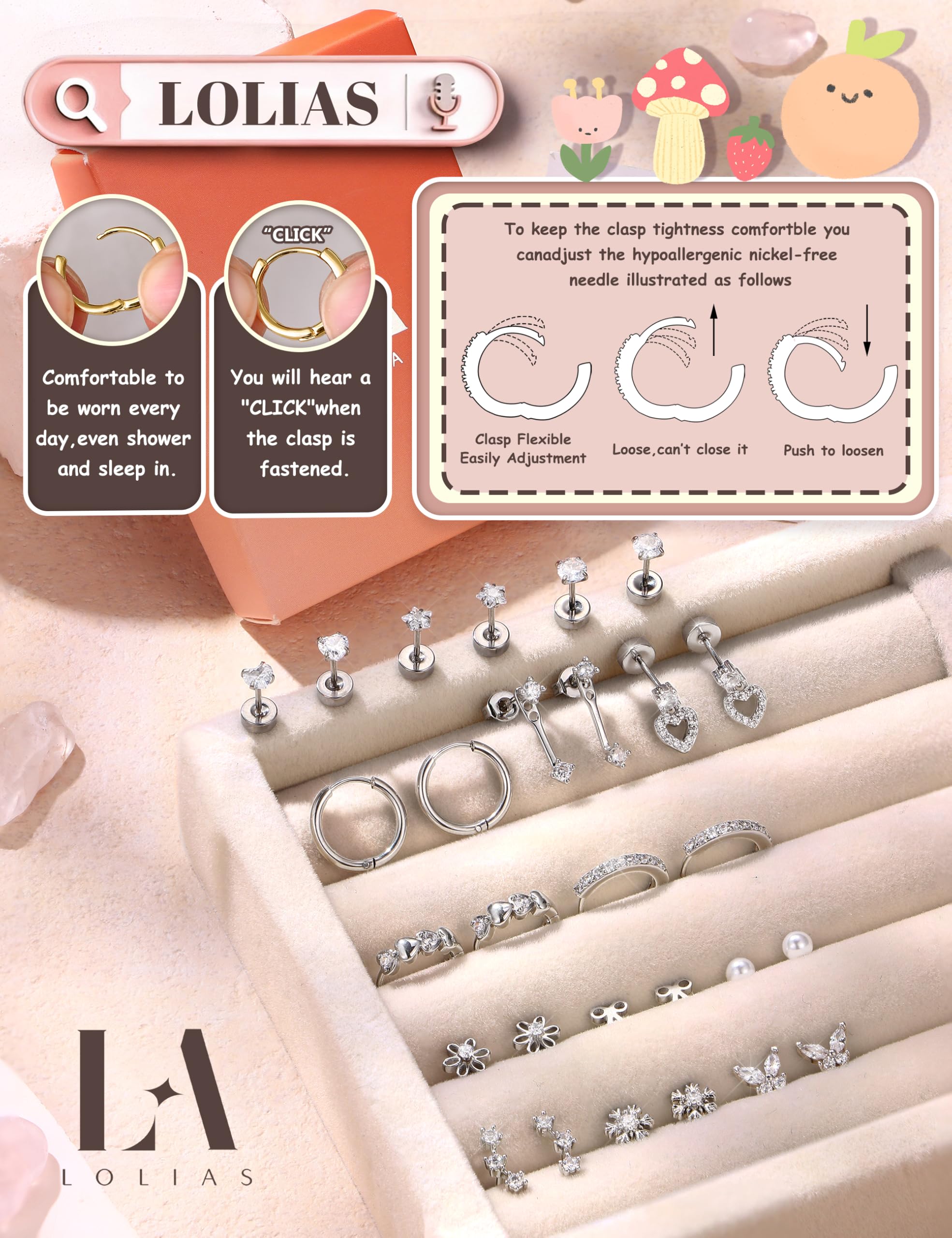 LOLIAS ear jacket earrings create a subtle, layered effect.