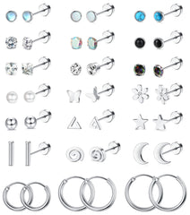 LOLIAS flat-back screw-back earrings pack for secure daily wear.