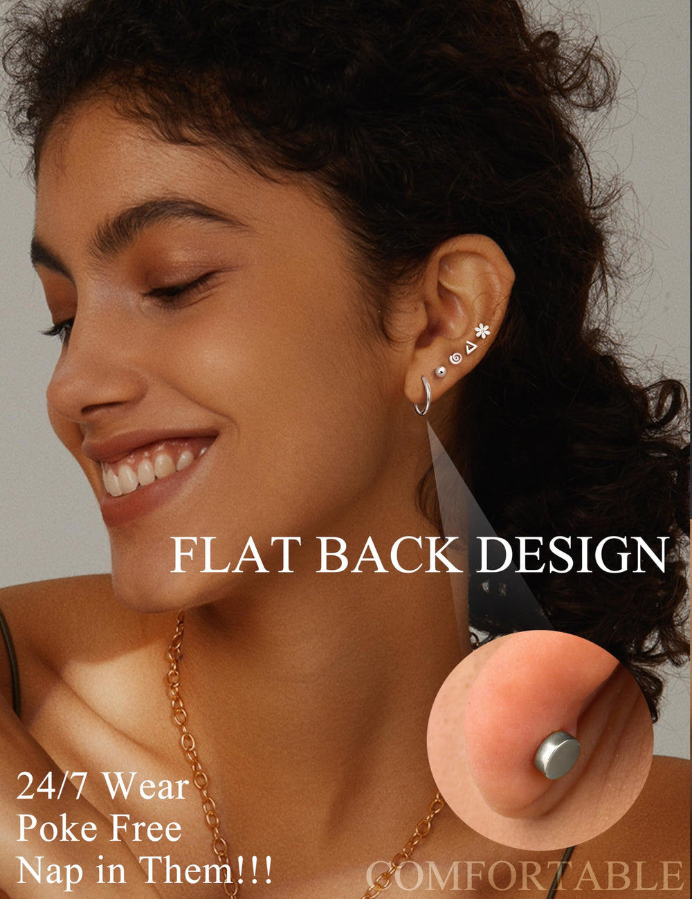 LOLIAS hypoallergenic 316L steel earrings suitable for sensitive ears.