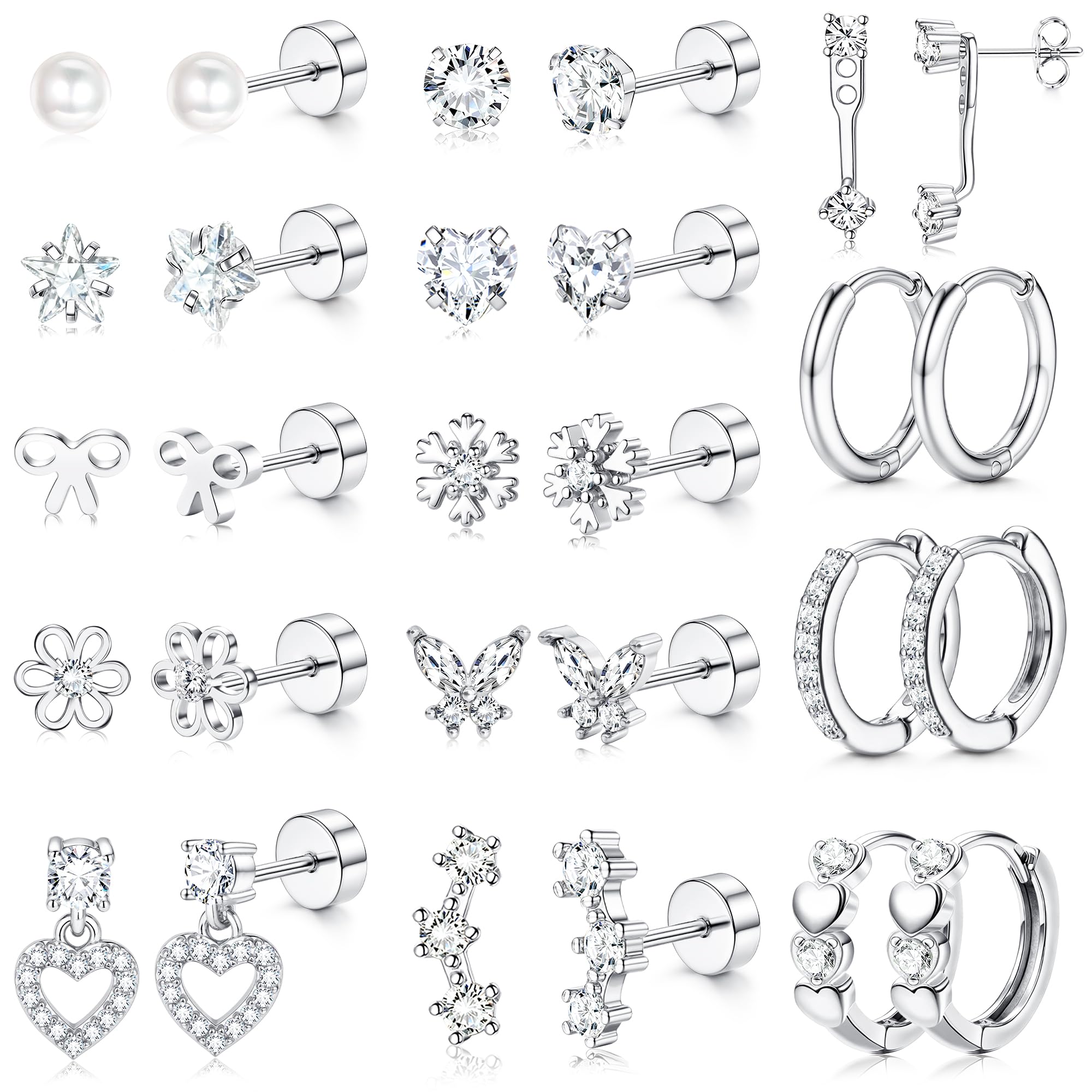 LOLIAS hypoallergenic flatback screw-back earrings secure for sensitive ears.