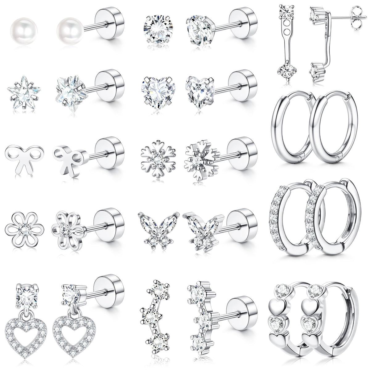 LOLIAS hypoallergenic flatback screw-back earrings secure for sensitive ears.