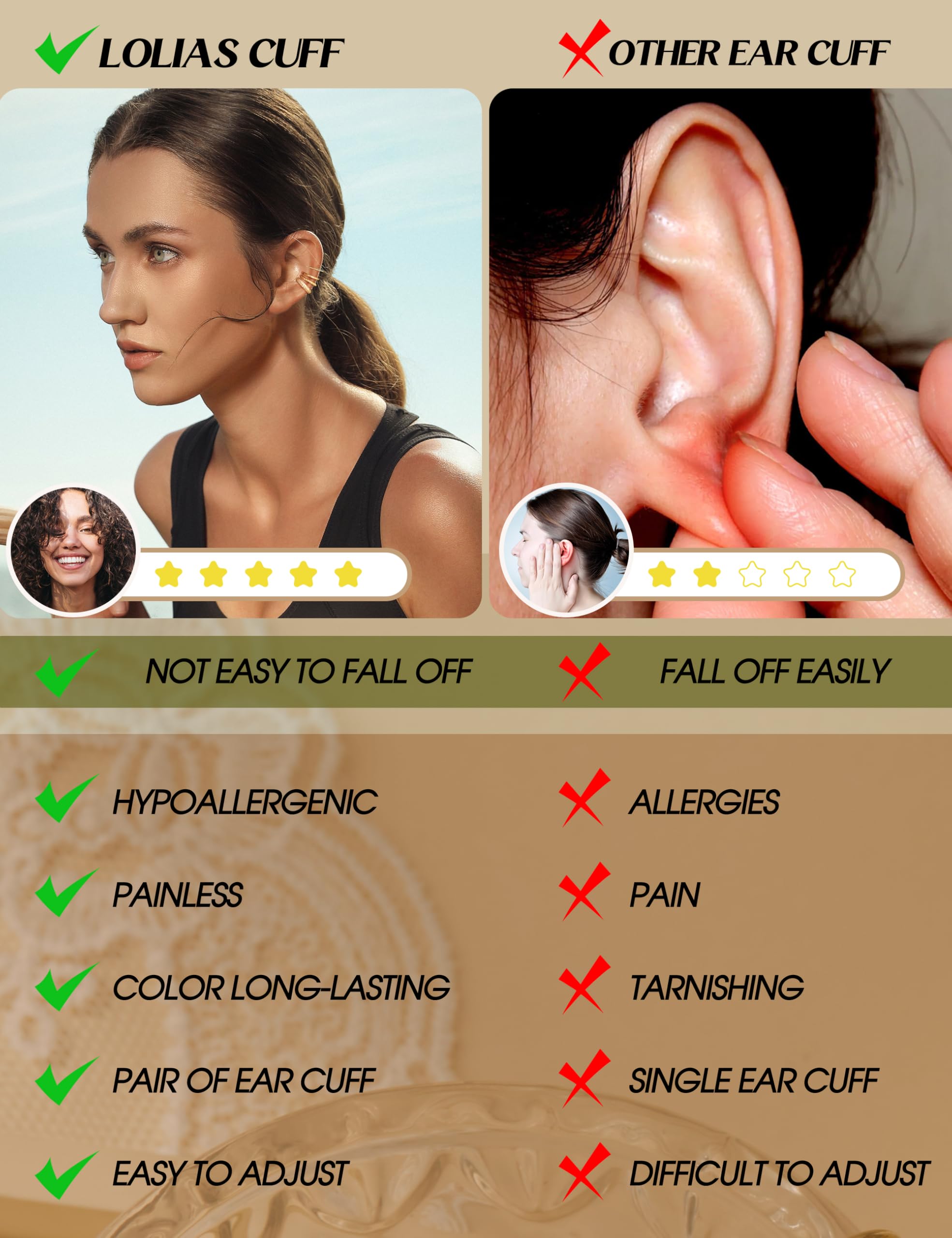 LOLIAS luxury look ear cuffs box: great gift-ready presentation for fashion lovers.