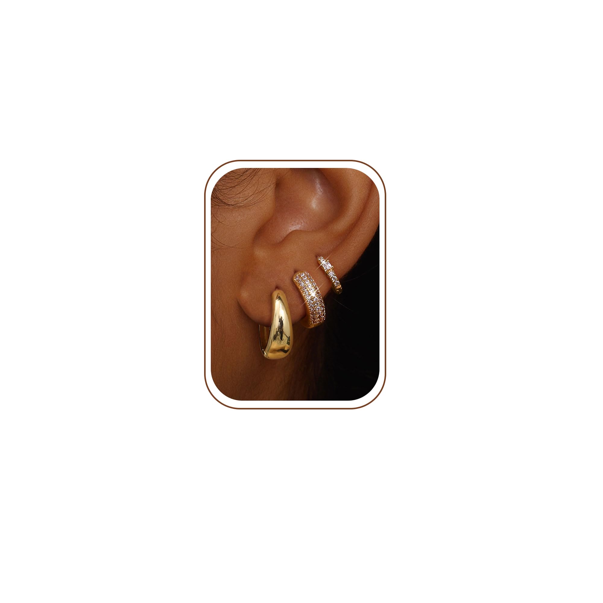 LOLIAS small chunky hoop earrings close-up, highlighting gold plating and smooth finish.
