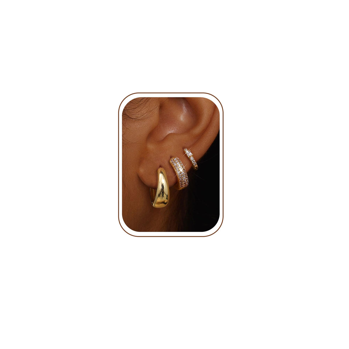LOLIAS small chunky hoop earrings close-up, highlighting gold plating and smooth finish.