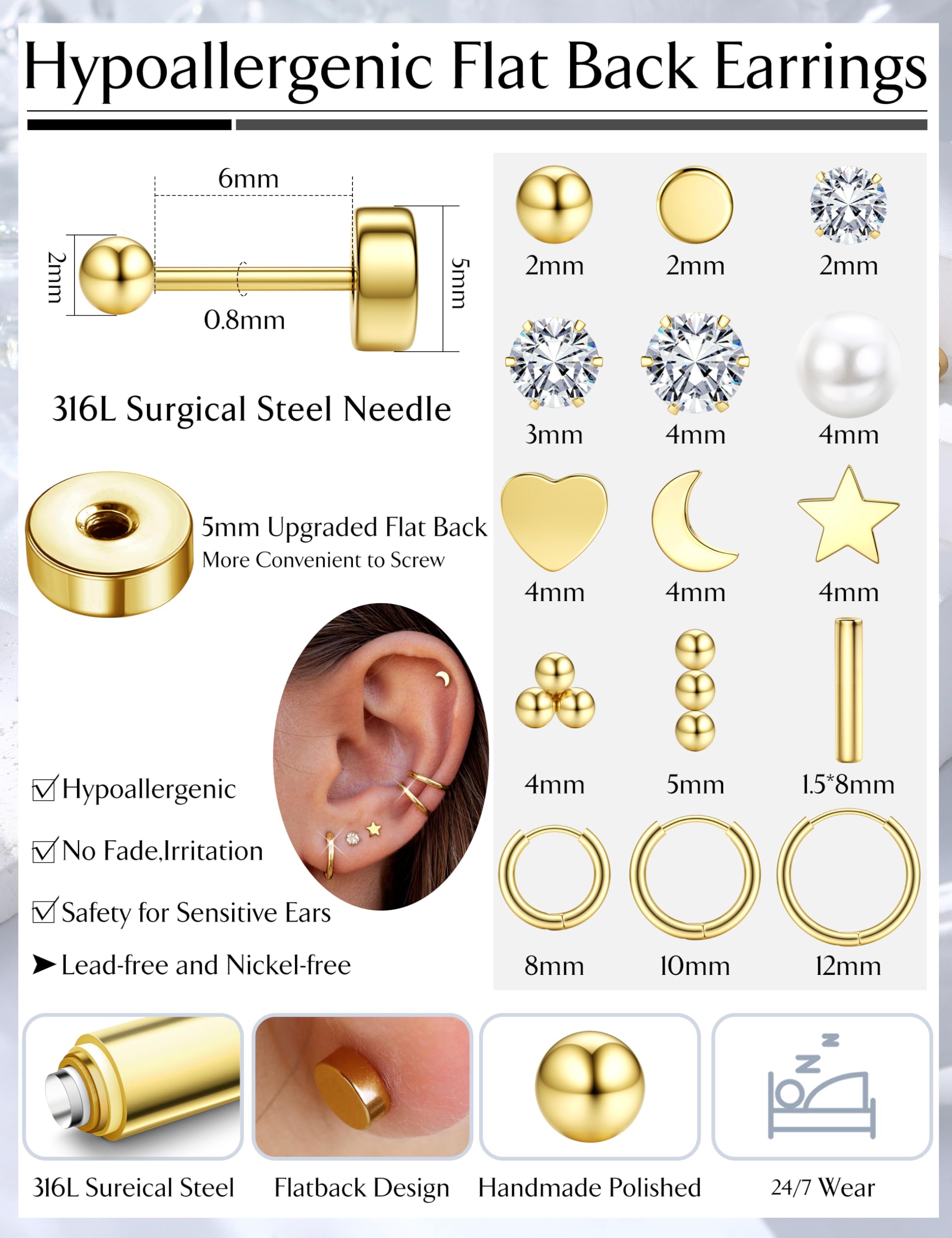 LOLIAS small hoop earrings collection in multiple sizes for stacking