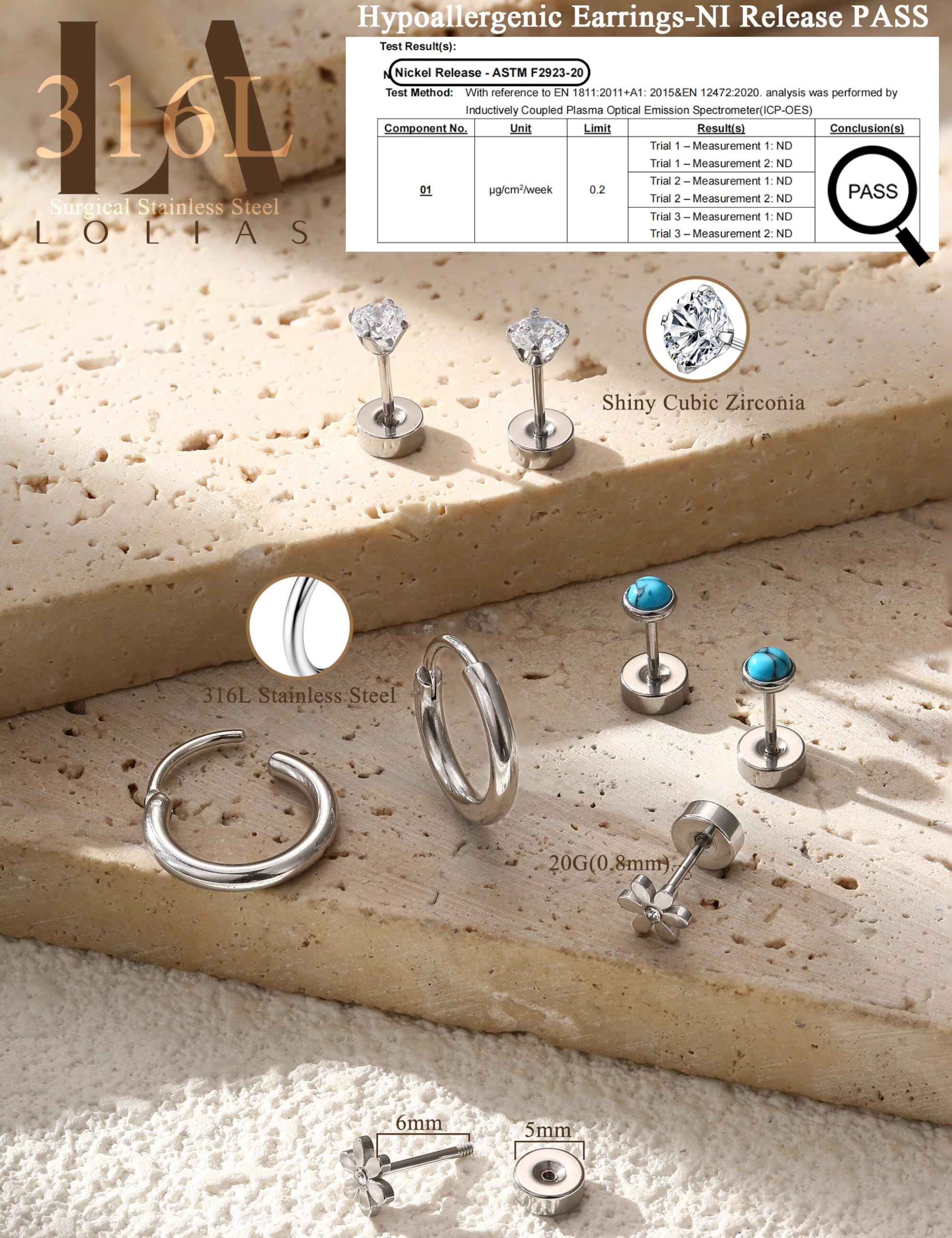 LOLIAS vacuum-plated finish resists tarnish for lasting shine.