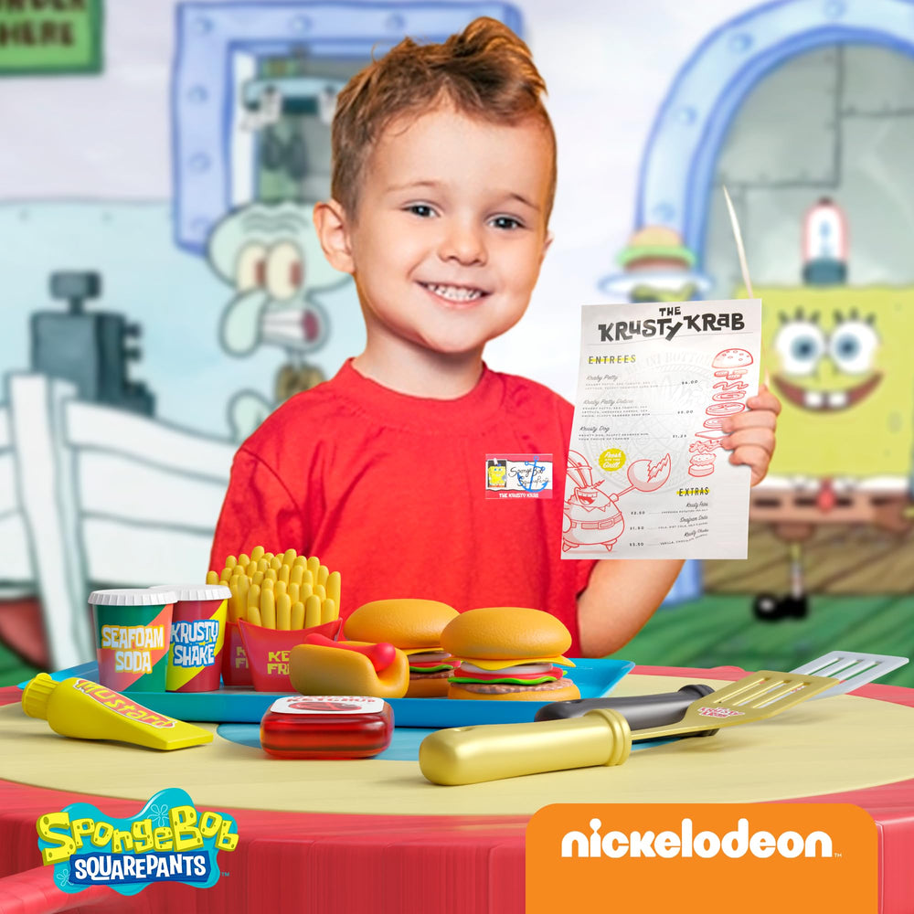 Lollipop SpongeBob kelp fries set enhances snack-time pretend play.