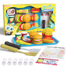 Lollipop SpongeBob kitchen playset with Krabby Patties burgers for imaginative play.