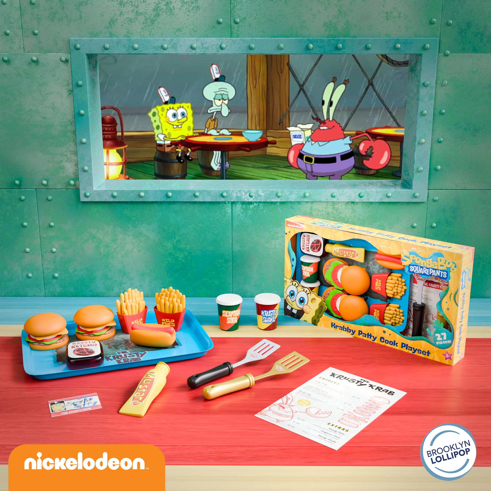Lollipop SpongeBob Krusty Dog accessory inspires playful dining scenarios.